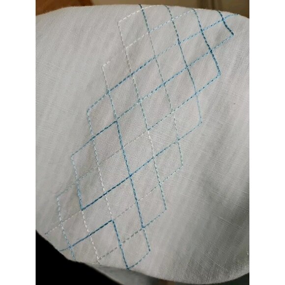 The Havanera Co Cuban Shirt Men 3XL Blue Embroidered Linen Cotton Button Up - Picture 7 of 8